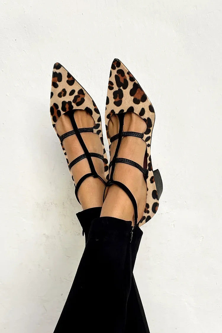Serena - Animal Print Ballerinas with Straps
