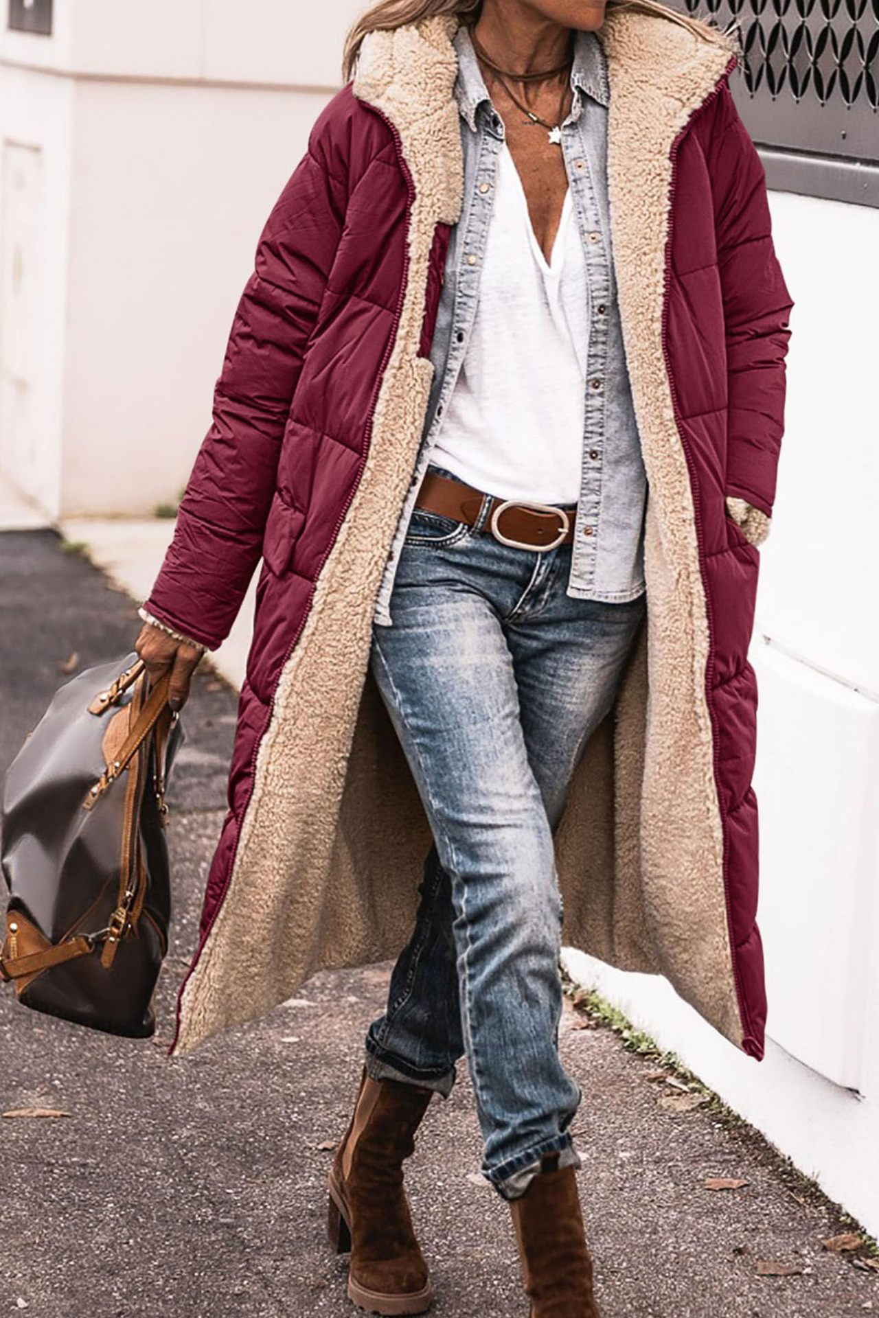Johna – Luxurious Reversible Sherpa Coat