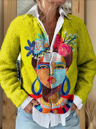 FREDA – ART PORTRAIT CASHMERE CARDIGAN