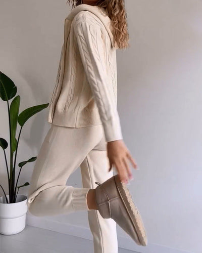 Ania - Casual Twist-Jacquard Two-Piece Set