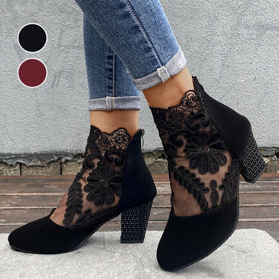 Virginia - Chic Lace Heeled Boots