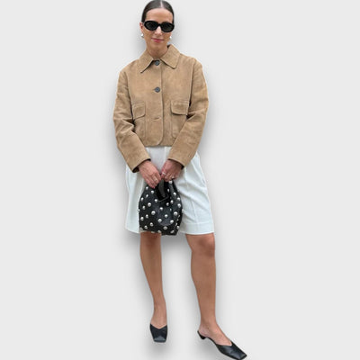 Naomi – Elegant suede jacket with classic cut