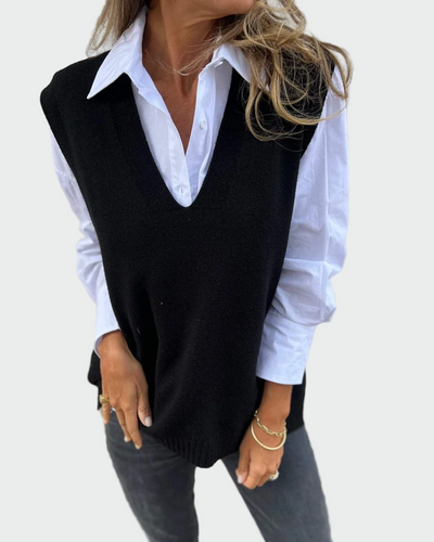 Sleeveless Knitted Sweater