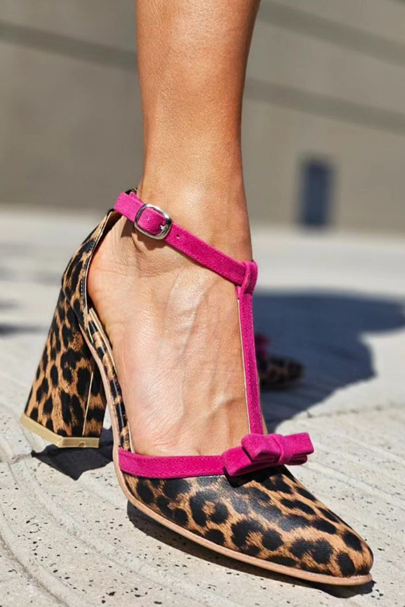 Ruth - Leopard Print Sandals With Colourful Accent