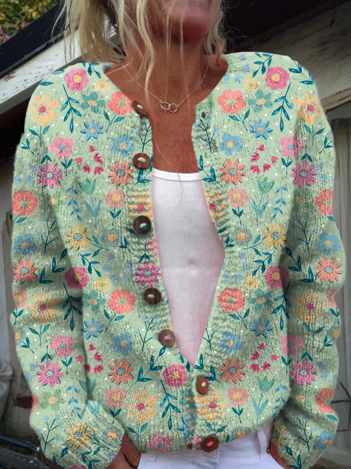 ELSA – SUMMER FIELD FLORAL CASHMERE CARDIGAN