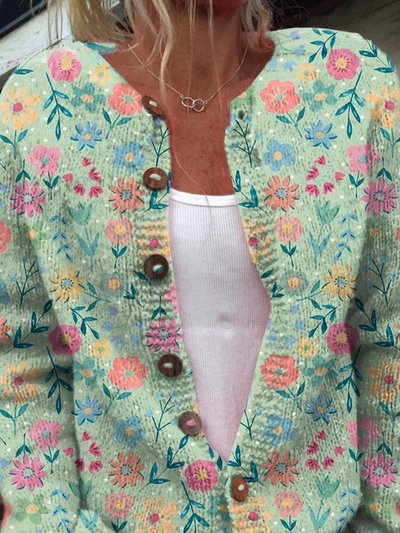 ELSA – SUMMER FIELD FLORAL CASHMERE CARDIGAN