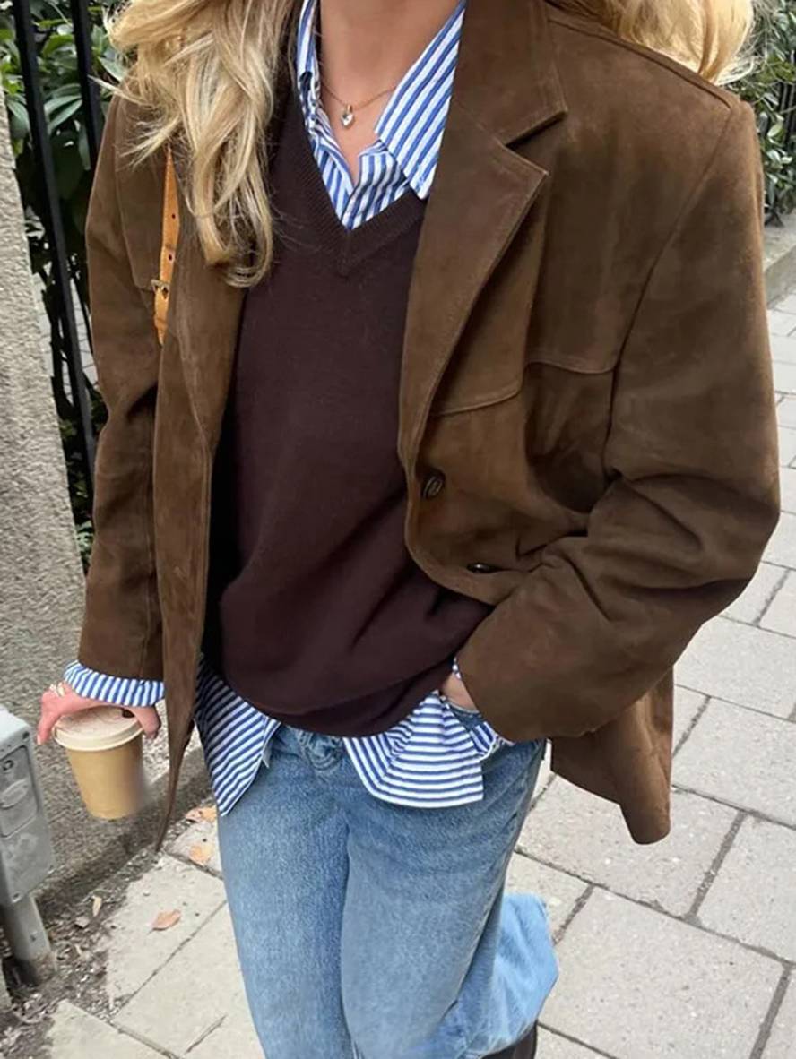 FIORA - Suede Blazer Jacket