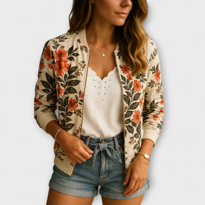 Kaelin - Elegant bomber jacket with flowers