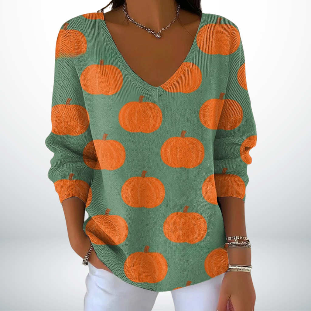 Evelien – Comfortable Knitted Sweater with V-Neck