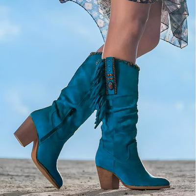 Helen - Classic Western Fringe Boots