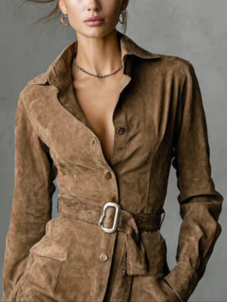 ISABELLA - SUEDE MIDI COAT DRESS