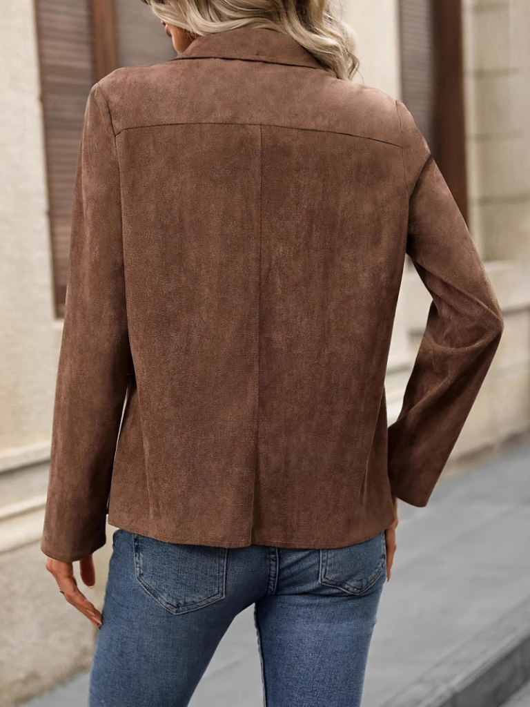 Mara™ – Elegant Suede Split Jacket