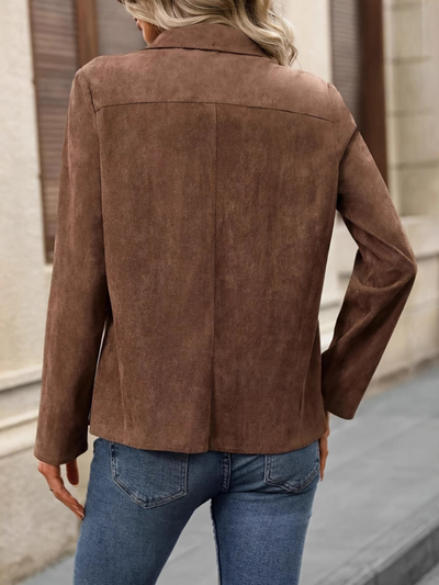 Mara™ – Elegant Suede Split Jacket