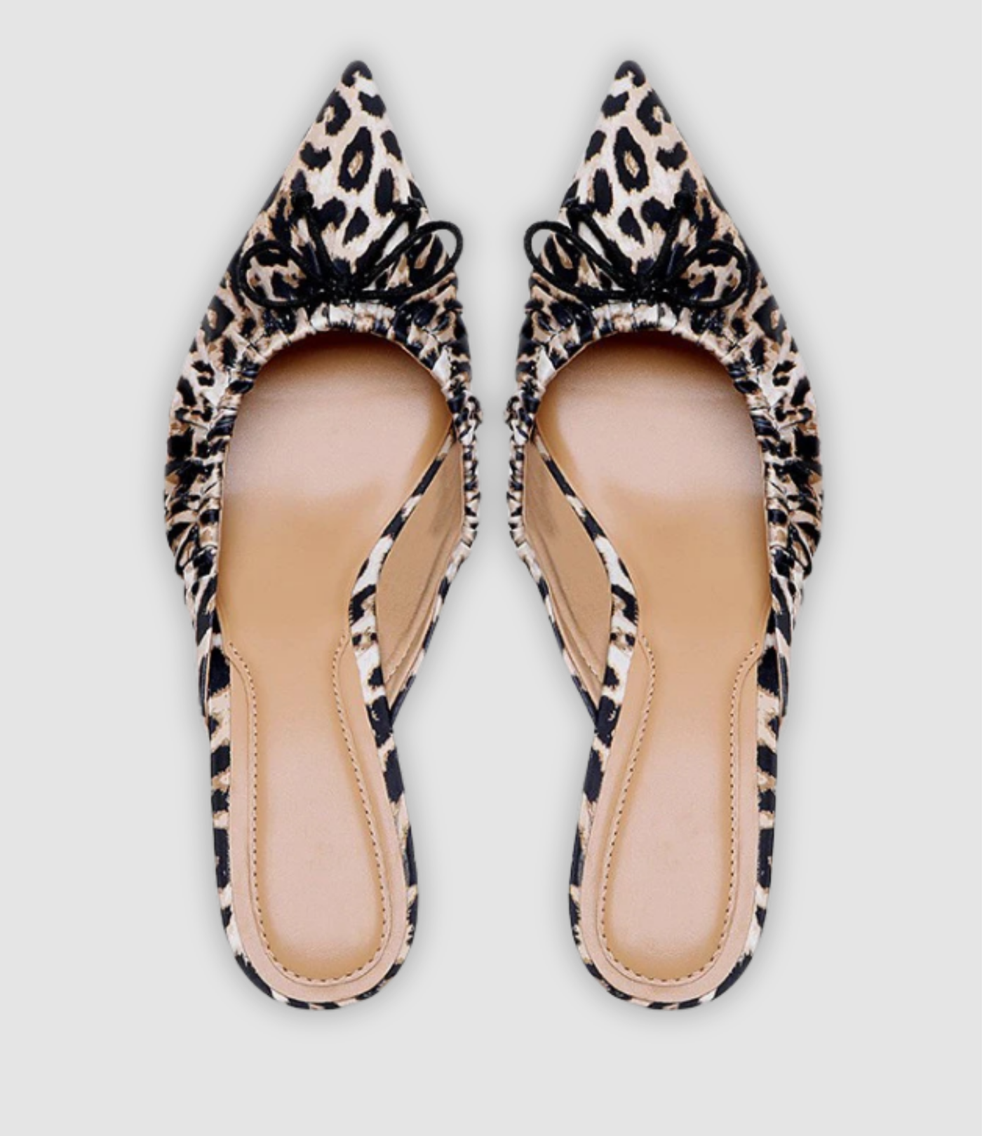 Cleo - Leopard Mules with Butterfly Knot
