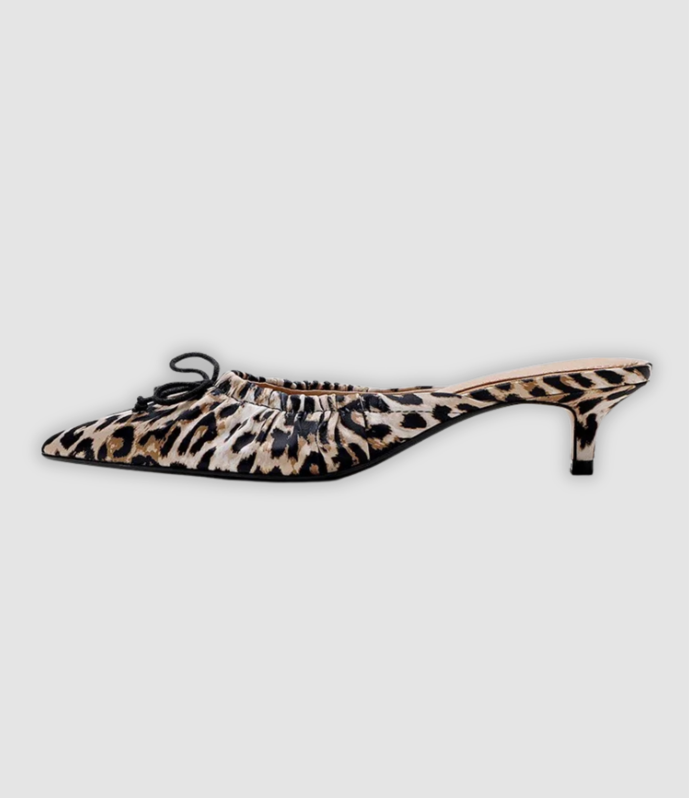 Cleo - Leopard Mules with Butterfly Knot