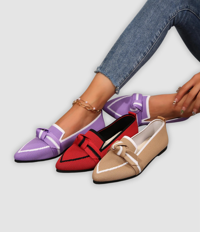 Evelina - Comfortable Mesh Loafers with Bow