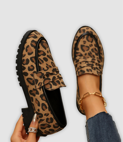 Brianna - Fashionable Platform Sneakers with Leopard Print