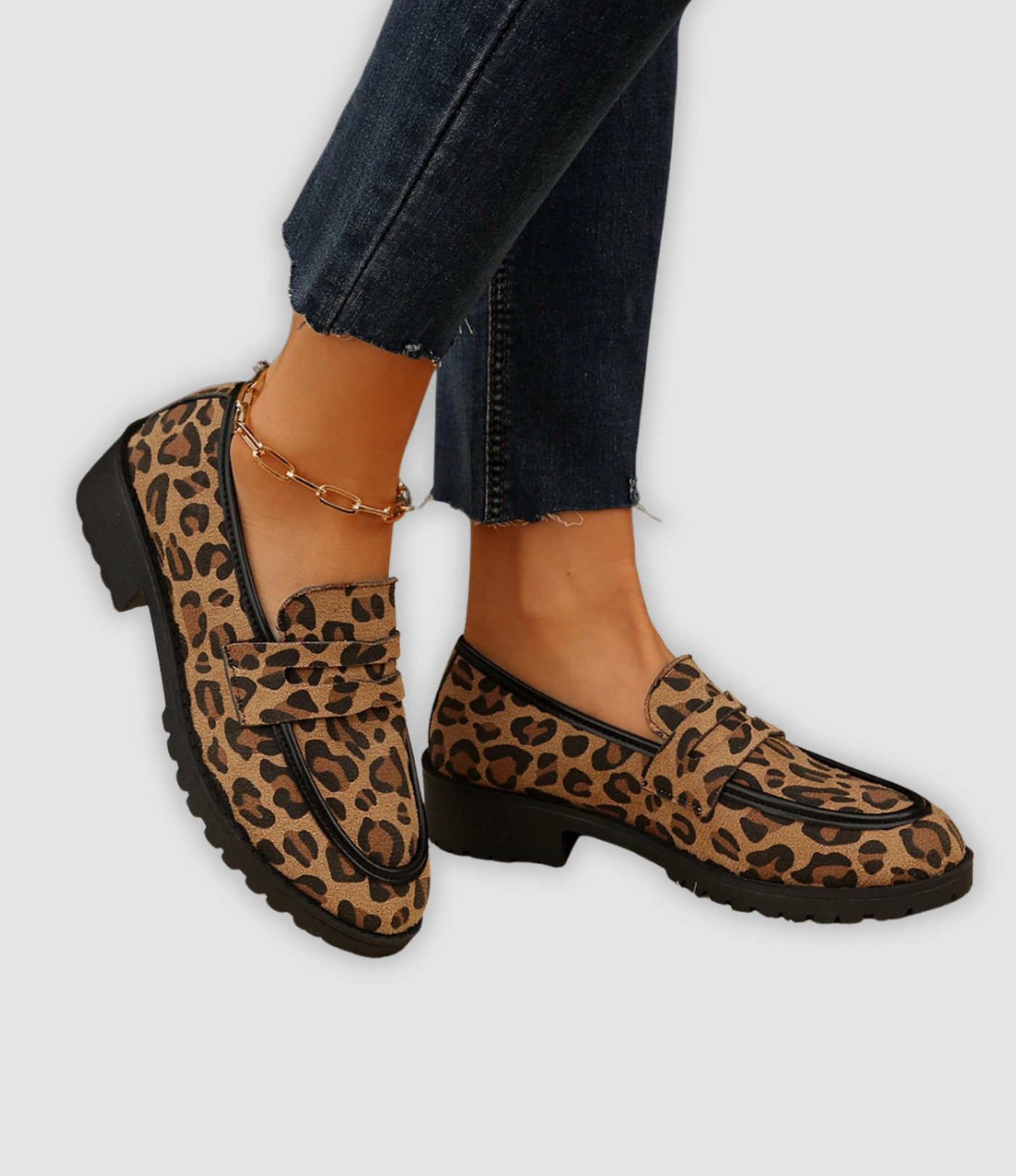 Brianna - Fashionable Platform Sneakers with Leopard Print