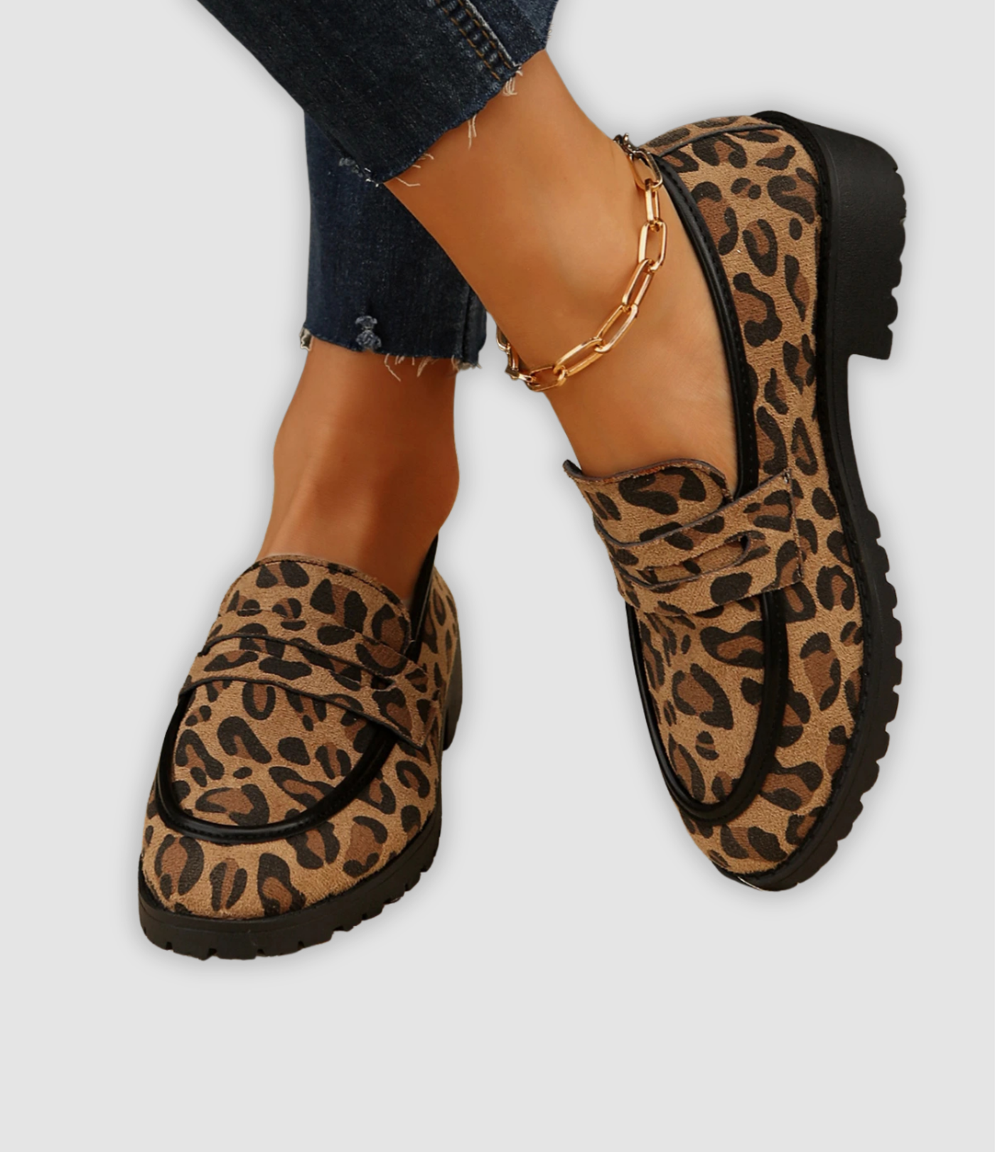 Brianna - Fashionable Platform Sneakers with Leopard Print