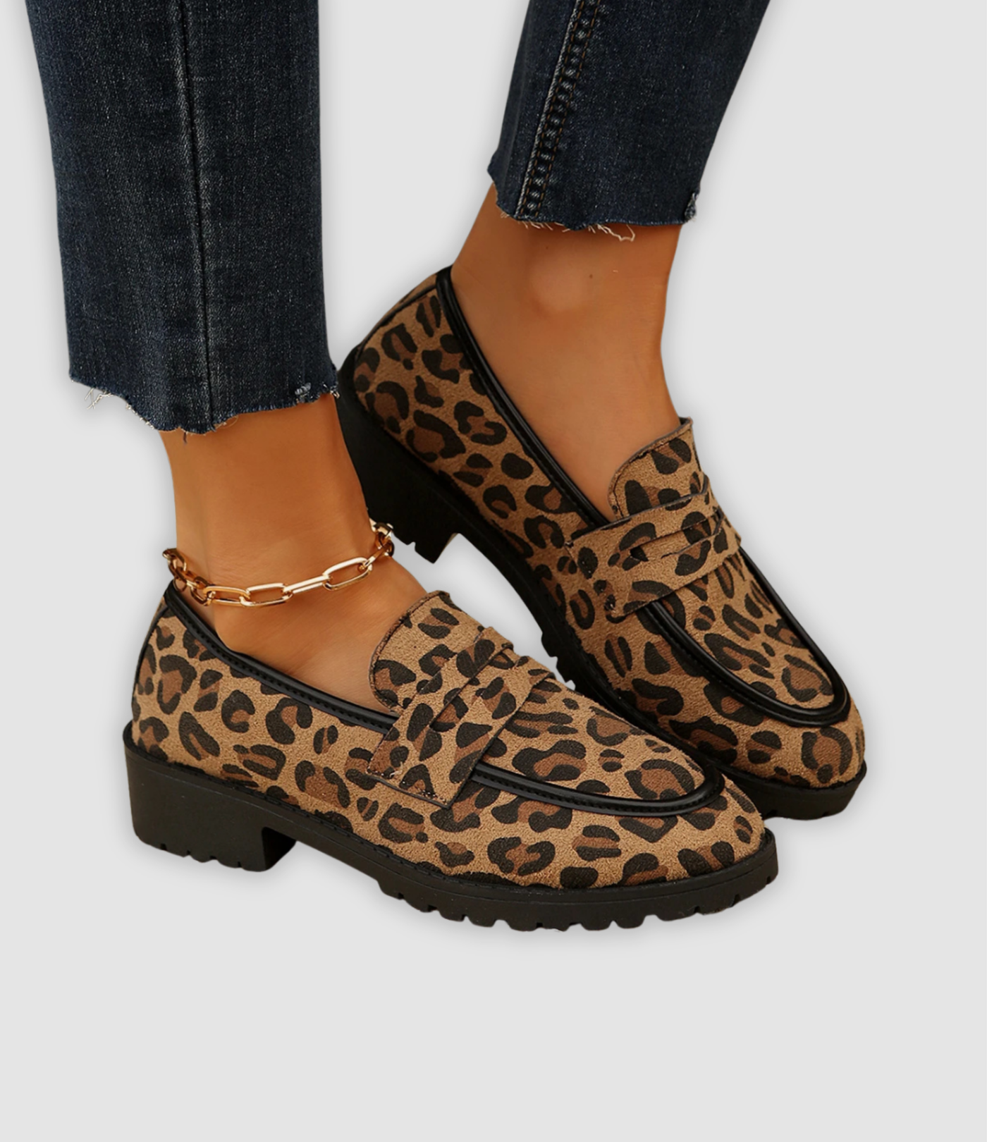 Brianna - Fashionable Platform Sneakers with Leopard Print