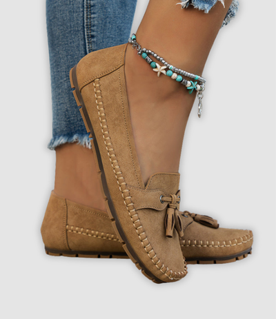 Angel - Classic Suede Loafers with Tassel Detail