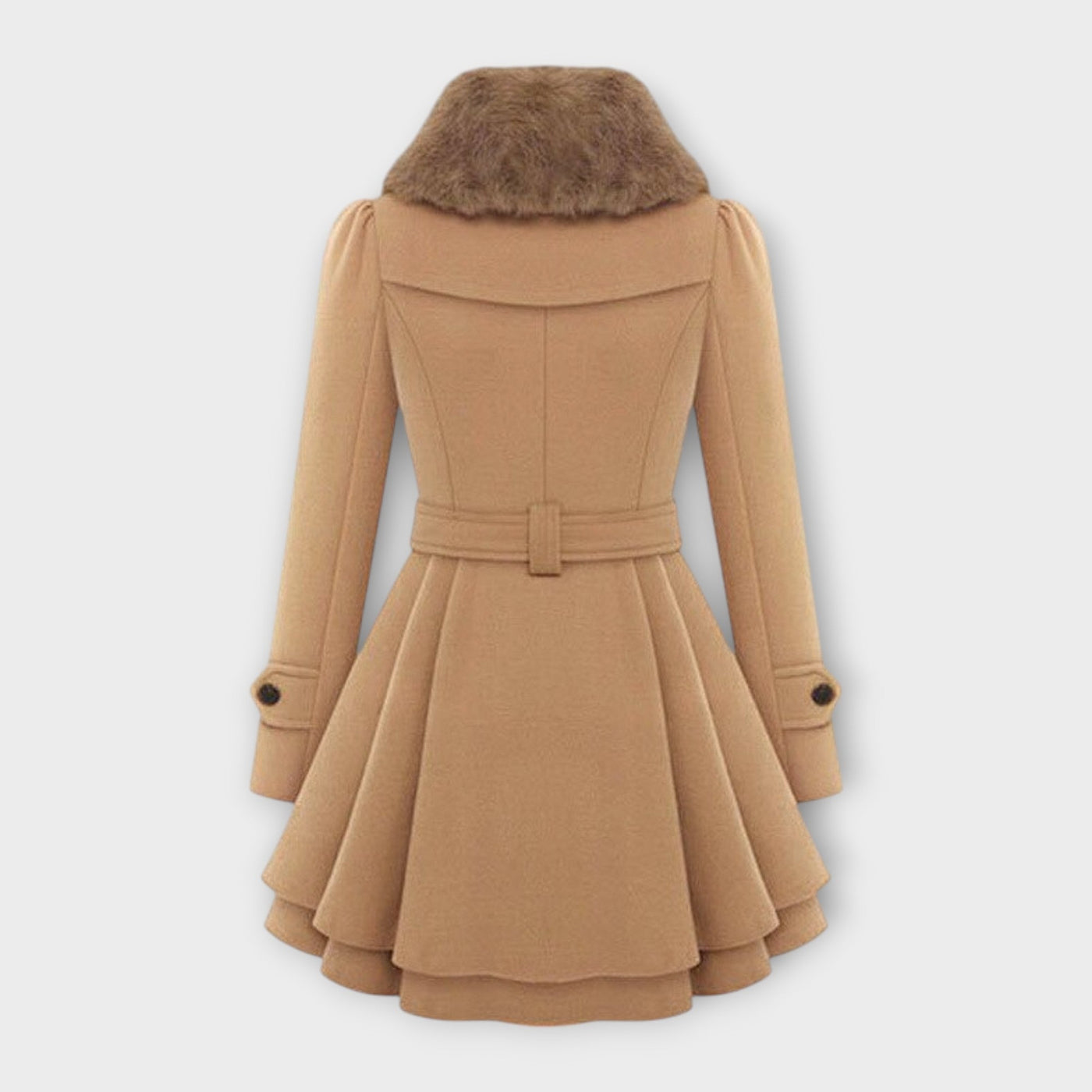 Elivara – Elegant coat with fur collar
