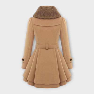 Emma - Elegant Coat with Synthetic Fur Collar