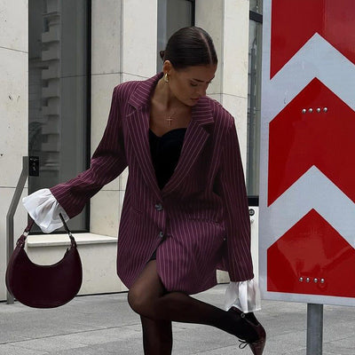 FIORA - Wine Red Suit Jacket