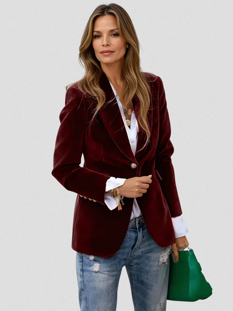 Luna™ – Slim Velvet Blazer of Elegance