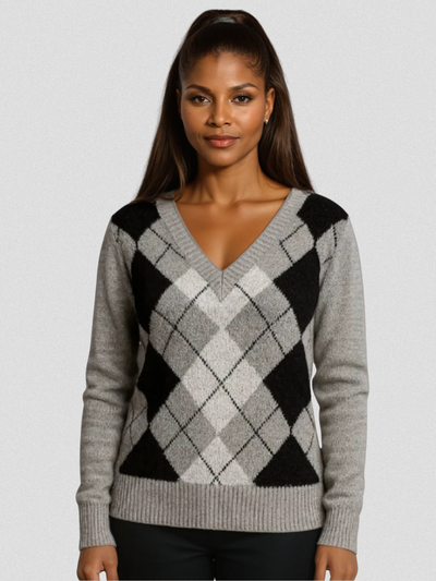Vespera™ – Diamond Knit Cashmere Sweater