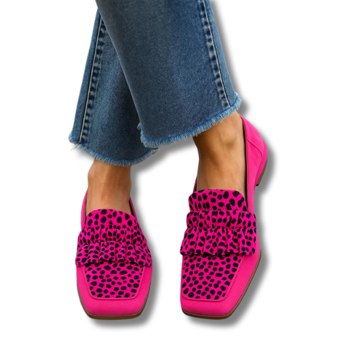Sofie™ | Pink Leopard Moccasins