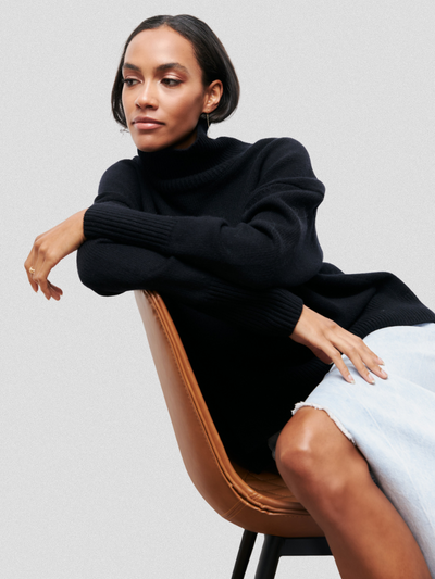 ELENA HIGH-COLLAR KNIT SWEATER