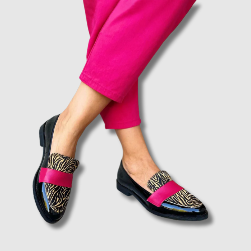 Zoya™ | Leopard Print Loafers with Pink