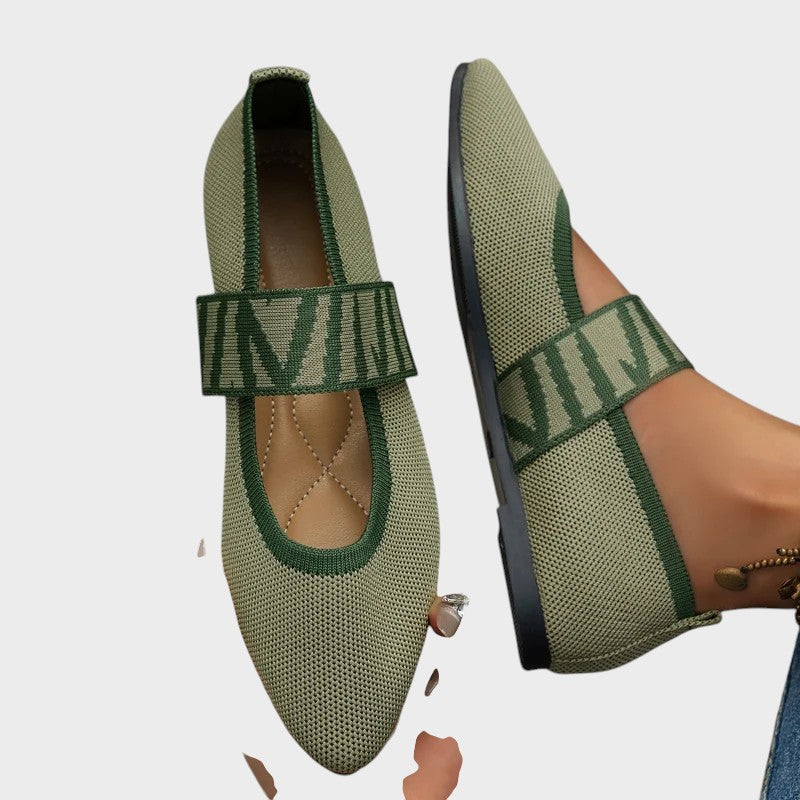 Emma - Stylish and Comfortable Checked Strap Flats