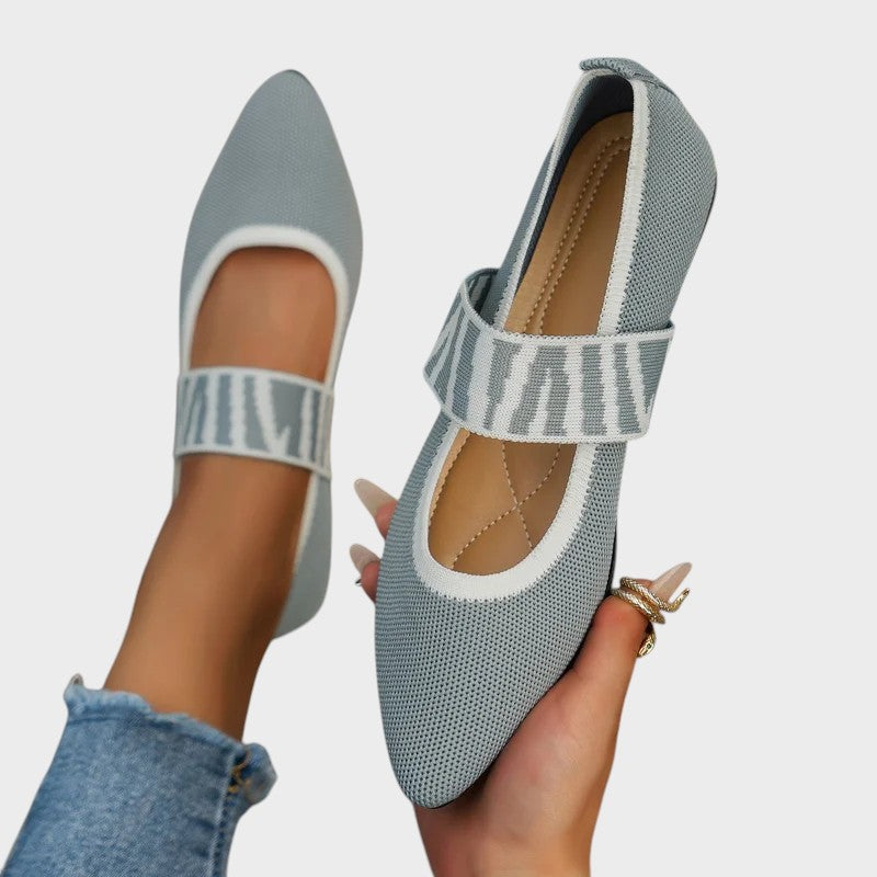 Emma - Stylish and Comfortable Checked Strap Flats