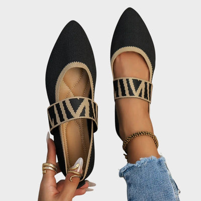 Emma - Stylish and Comfortable Checked Strap Flats