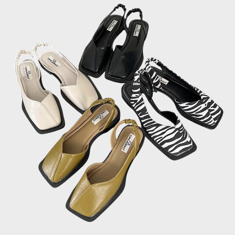 Jane - Slingback Sandals with Square Toe