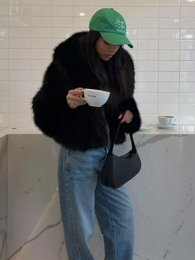 Jenna Synthetic Fur Coat