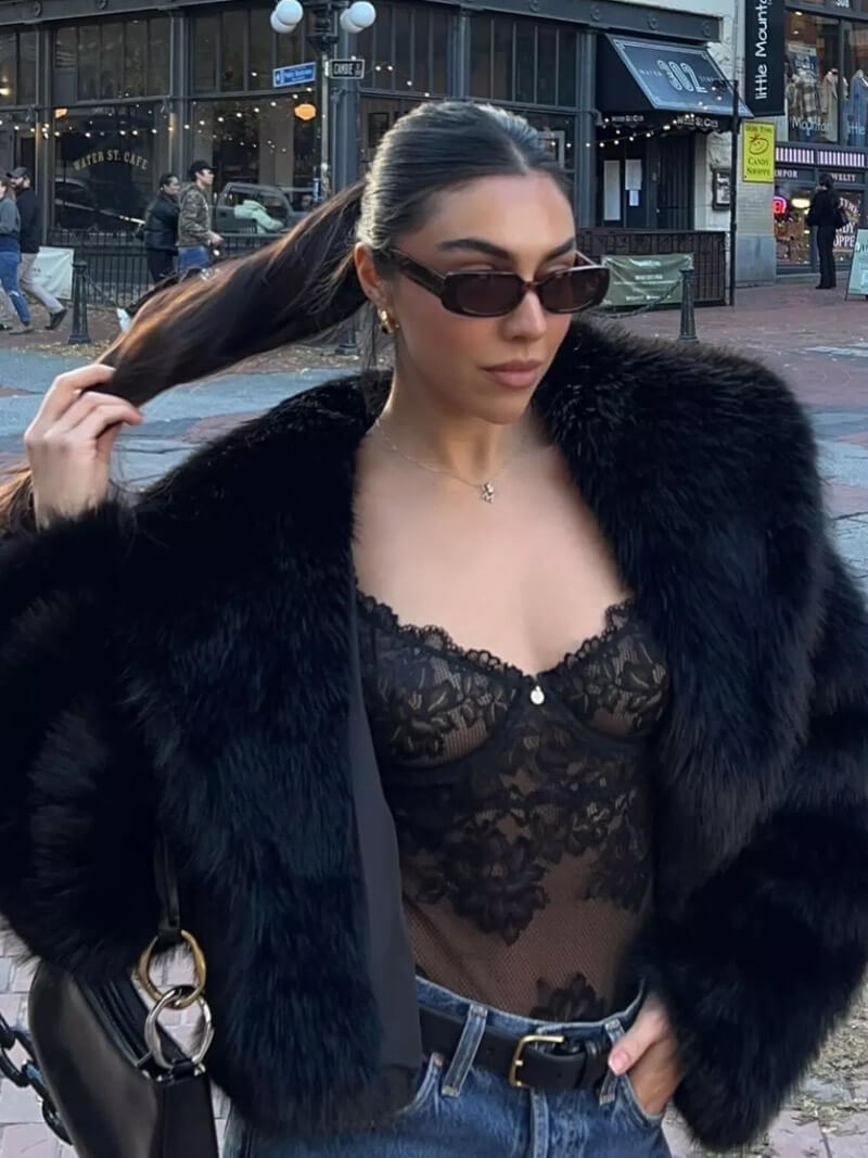 Jenna Synthetic Fur Coat