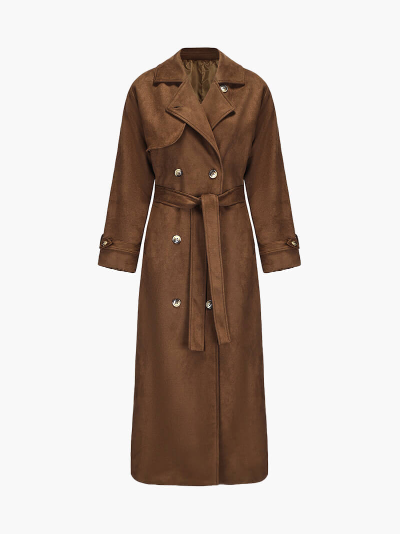 Molly trench coat in synthetic suede