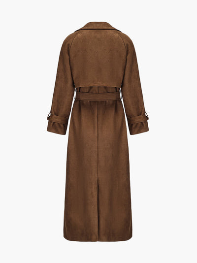 Molly trench coat in synthetic suede