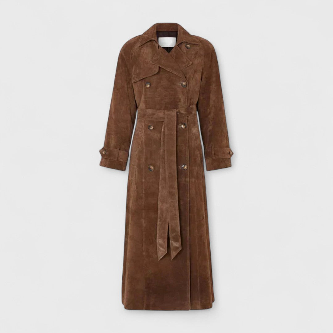Veronika - Elegant trench coat with high collar