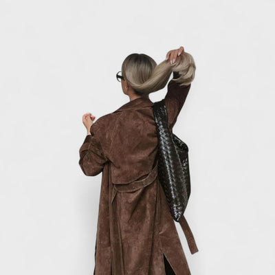 Veronika - Elegant trench coat with high collar