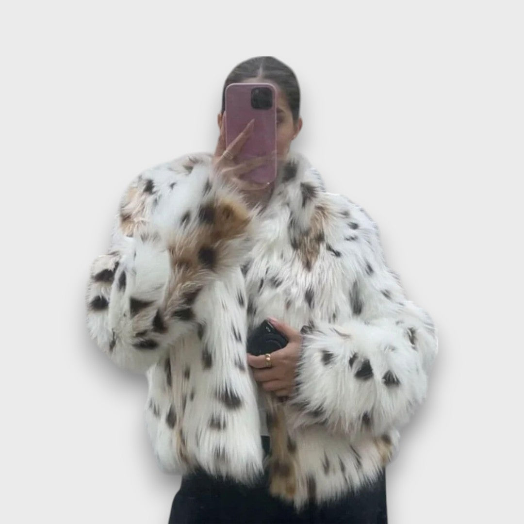 Leoline – Faux Fur Jacket with Animal Design