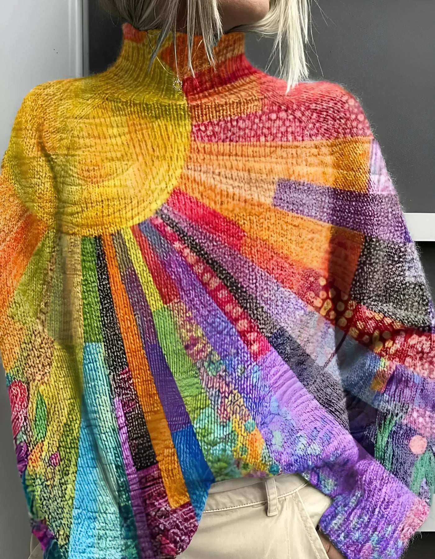 Freya - Colorful and Cheerful Turtleneck Sweater