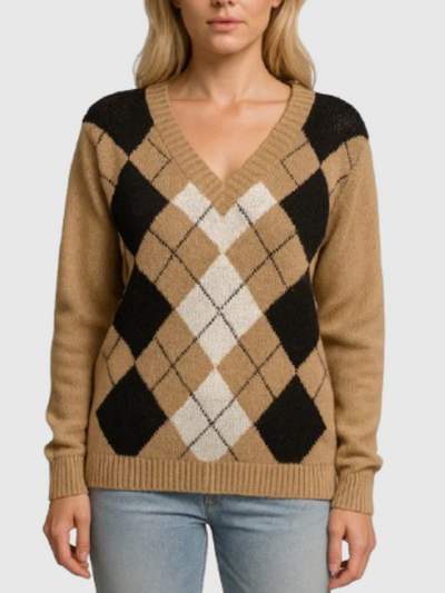 Vespera™ – Diamond Knit Cashmere Sweater