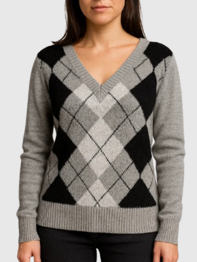 Vespera™ – Diamond Knit Cashmere Sweater