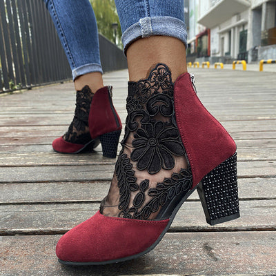 Virginia - Chic Lace Heeled Boots
