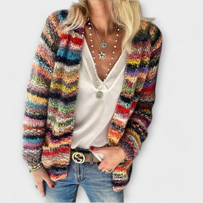 DARIA – LIVELY MULTICOLOR CASHMERE CARDIGAN