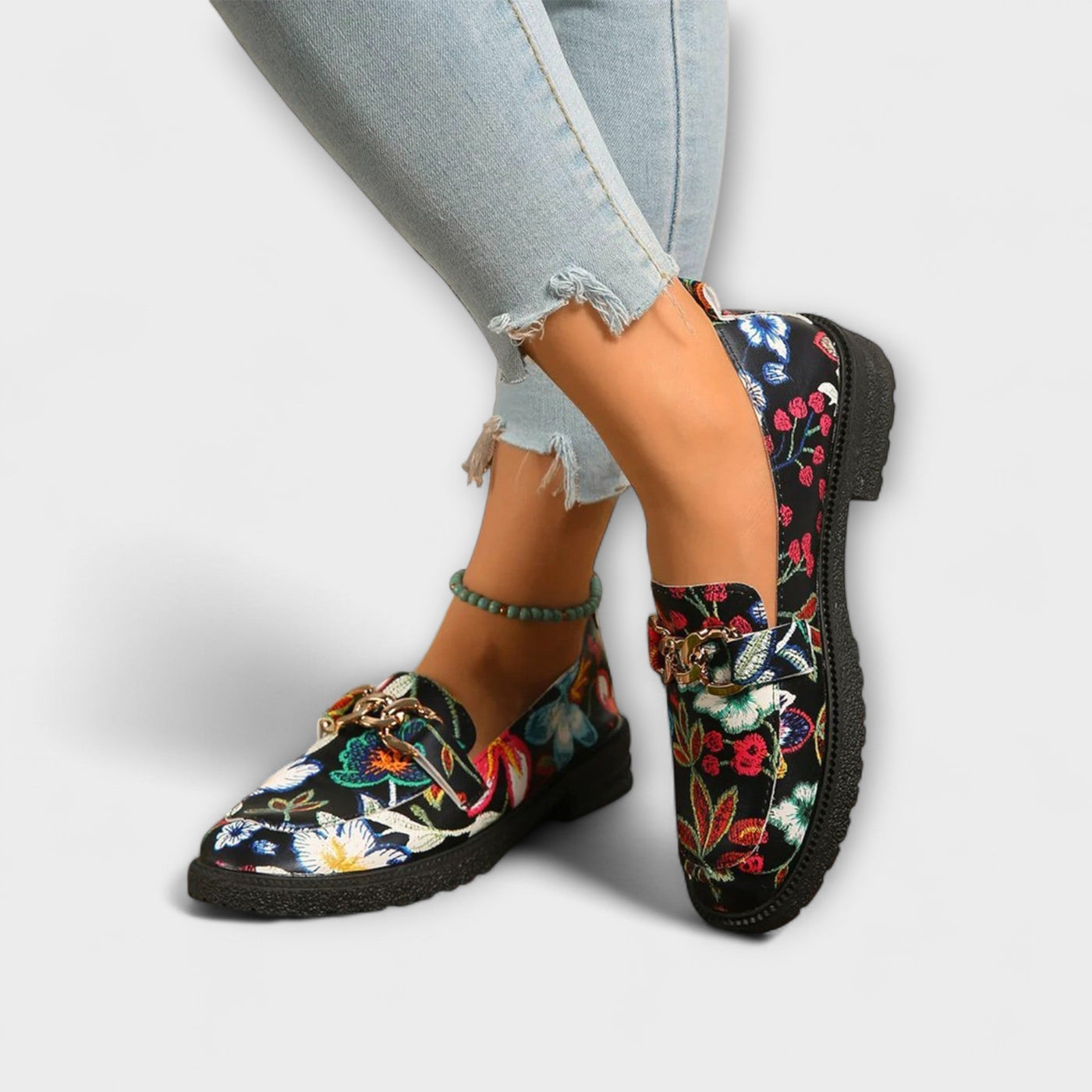 Lily - Elegant Floral Loafers